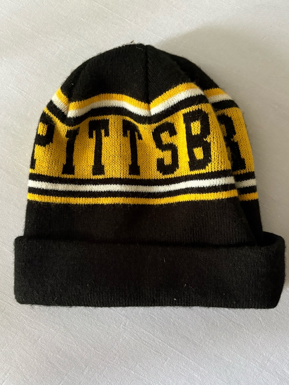 Pittsburgh Black and Yellow Knit Beanie